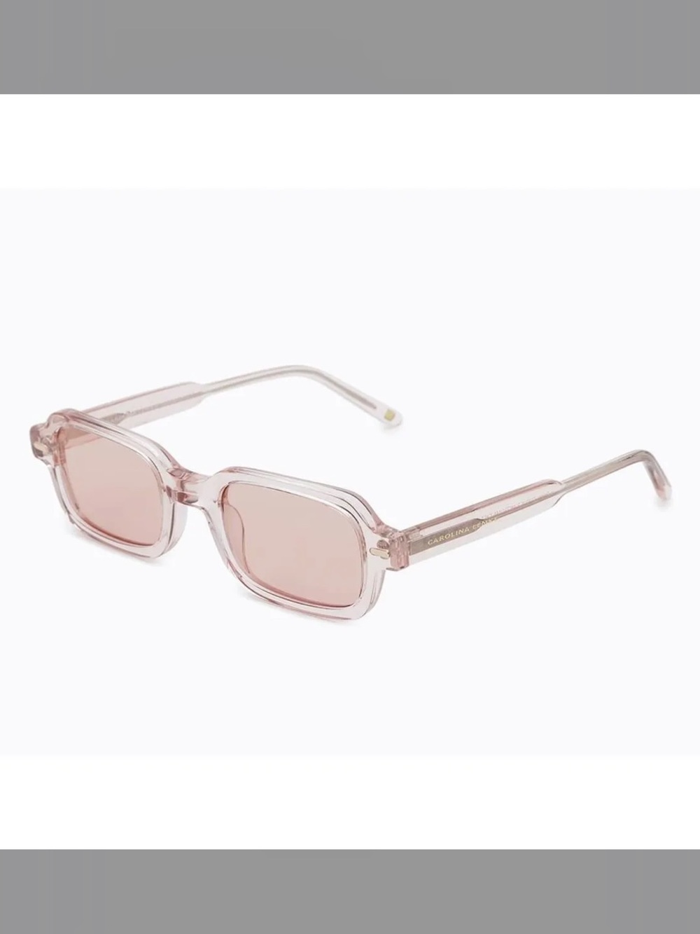 Carolina Lemke Clear Frame Sunglasses with Pink Lenses full set